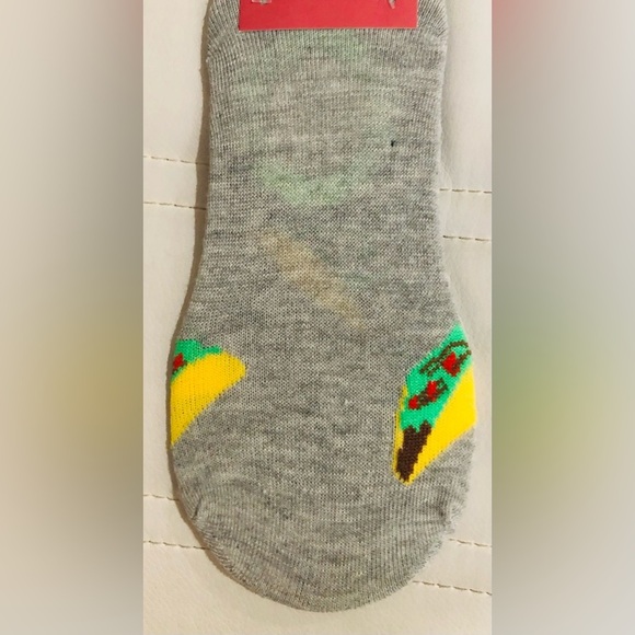 3pairs no slip silicon‎ gripper shoe liners hot pepper smores & taco pattern - Picture 4 of 11